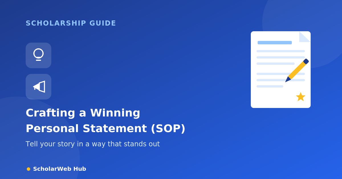 Crafting a Winning Personal Statement / Statement of Purpose (SOP)